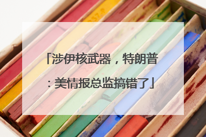 涉伊核武器，特朗普：美情报总监搞错了
