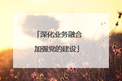 深化业务融合 加强党的建设