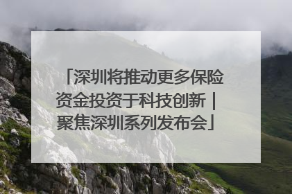 深圳将推动更多保险资金投资于科技创新｜聚焦深圳系列发布会