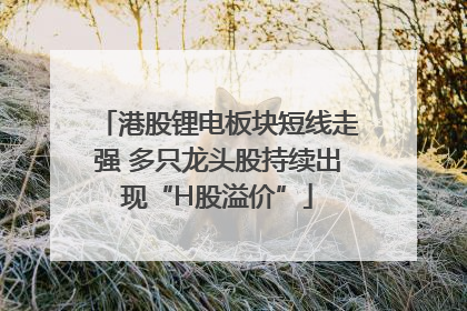 港股锂电板块短线走强 多只龙头股持续出现“H股溢价”