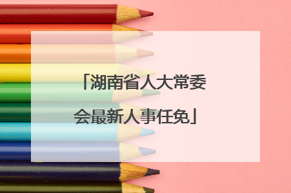 湖南省人大常委会最新人事任免