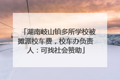 湖南岐山镇多所学校被摊派校车费，校车办负责人：可找社会赞助