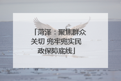 菏泽：聚焦群众关切 兜牢兜实民政保障底线