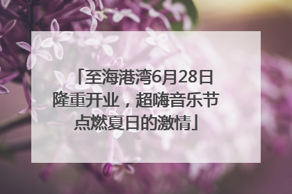 至海港湾6月28日隆重开业，超嗨音乐节点燃夏日的激情