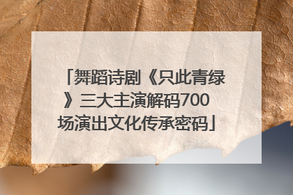 舞蹈诗剧《只此青绿》三大主演解码700场演出文化传承密码