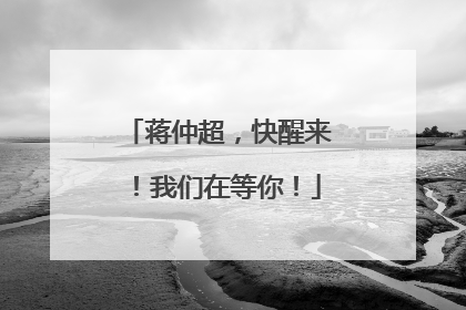 蒋仲超，快醒来！我们在等你！