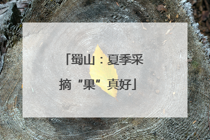 蜀山：夏季采摘“果”真好