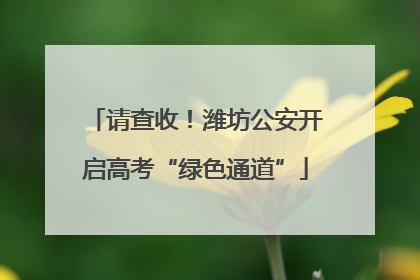 请查收！潍坊公安开启高考“绿色通道”