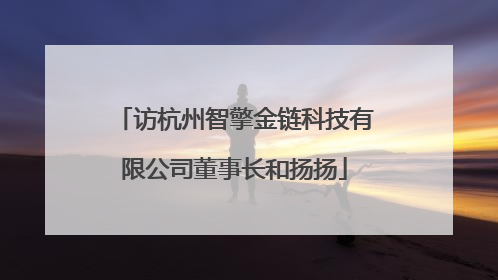 访杭州智擎金链科技有限公司董事长和扬扬