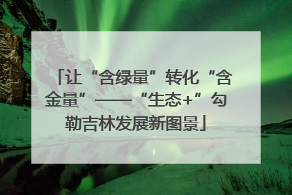 让“含绿量”转化“含金量”——“生态+”勾勒吉林发展新图景