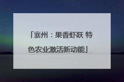 襄州：果香虾跃 特色农业激活新动能