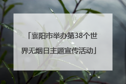 襄阳市举办第38个世界无烟日主题宣传活动
