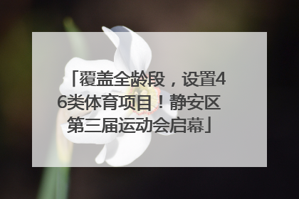 覆盖全龄段，设置46类体育项目！静安区第三届运动会启幕