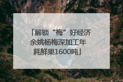 解锁“梅”好经济 余姚杨梅深加工年耗鲜果1600吨