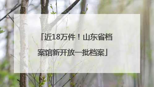 近18万件！山东省档案馆新开放一批档案