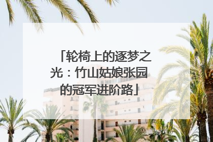 轮椅上的逐梦之光：竹山姑娘张园的冠军进阶路