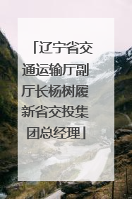 辽宁省交通运输厅副厅长杨树履新省交投集团总经理