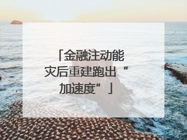 金融注动能 灾后重建跑出“加速度”