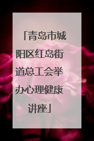 青岛市城阳区红岛街道总工会举办心理健康讲座