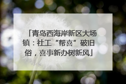 青岛西海岸新区大场镇：社工“帮喜”破旧俗，喜事新办树新风