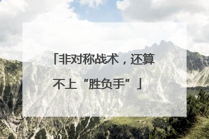 非对称战术，还算不上“胜负手”