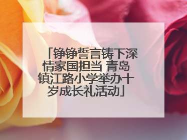 铮铮誓言铸下深情家国担当 青岛镇江路小学举办十岁成长礼活动