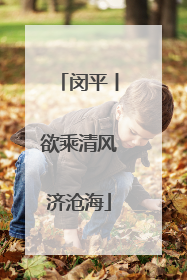 闵平丨欲乘清风济沧海