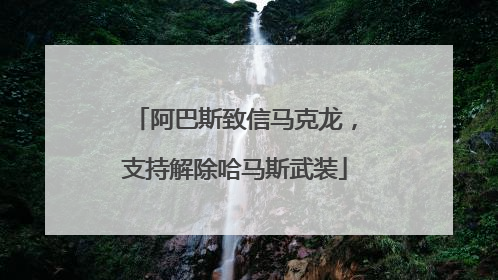 阿巴斯致信马克龙，支持解除哈马斯武装