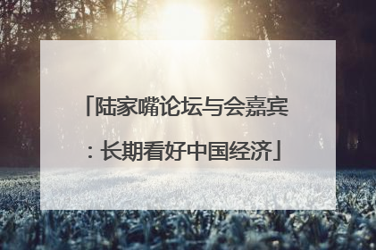 陆家嘴论坛与会嘉宾：长期看好中国经济