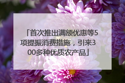首次推出满额优惠等5项提振消费措施，引来300多种优质农产品
