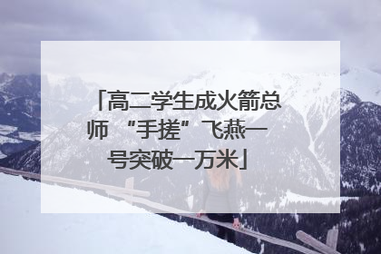 高二学生成火箭总师 “手搓”飞燕一号突破一万米