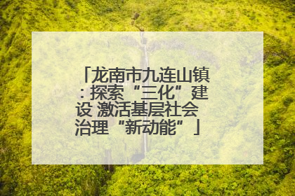 龙南市九连山镇：探索“三化”建设 激活基层社会治理“新动能”