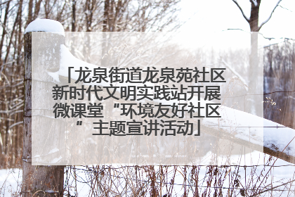 龙泉街道龙泉苑社区新时代文明实践站开展微课堂“环境友好社区”主题宣讲活动