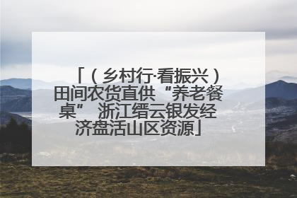 （乡村行·看振兴）田间农货直供“养老餐桌” 浙江缙云银发经济盘活山区资源