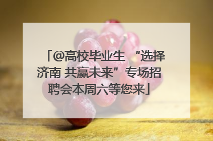 ＠高校毕业生 “选择济南 共赢未来”专场招聘会本周六等您来