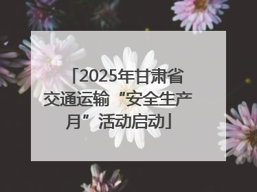 2025年甘肃省交通运输“安全生产月”活动启动