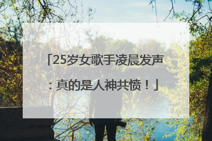 25岁女歌手凌晨发声：真的是人神共愤！