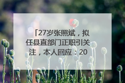 27岁张照斌，拟任县直部门正职引关注，本人回应：2019年选调生，此前负责公文相关工作
