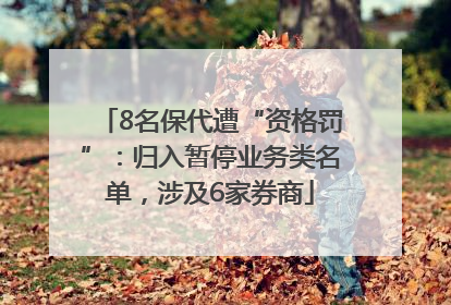 8名保代遭“资格罚”：归入暂停业务类名单，涉及6家券商