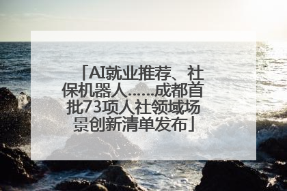 AI就业推荐、社保机器人……成都首批73项人社领域场景创新清单发布
